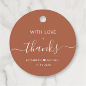 Boho Chic met liefde Terracotta bruiloft Dank u Bedankjes Labels (Achterkant)