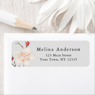 Boho Chic minimale kersenbloesem retouradres Etiket