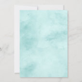 Boho Chic Mint & Navy Floral Faire-part de mariage (Dos)