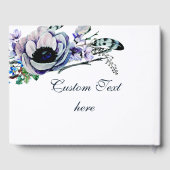 Boho Chic Mint & Navy Floral Wedding Monogram Gastenboek (Achterkant)