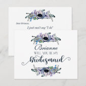 Boho Chic Mint & Navy word je mijn bruidsmeisje Kaart (Voorkant / Achterkant)