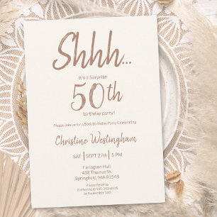 Boho Chic Mocha Cream Verrassing 50e Verjaardag Kaart