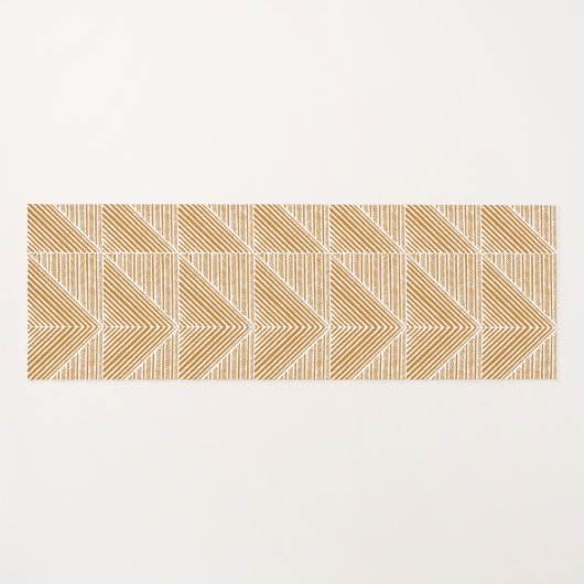 Boho Chic Modern Geometric Lines Pattern Gold Yogamat (Voorkant (horizontaal))