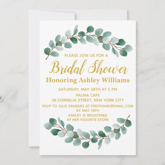 Boho Chic Modern Greenery Bridal Shower Kaart (Voorkant)