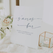 Boho Chic Modern Slate Blue Smores Wedding Reclamebord Met Voetstuk