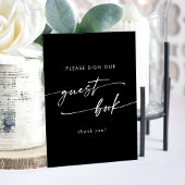 Boho Chic Moderne Blanc Noir Mariage Livre d'invit