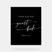 Boho Chic Moderne Blanc Noir Mariage Livre d'invit (Recto)