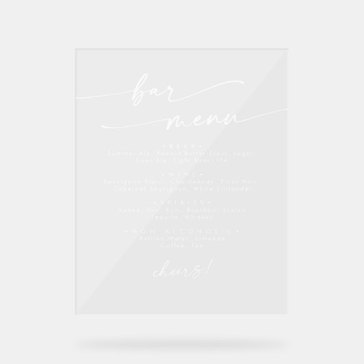 Boho Chic Moderne Simple Blanc Clair Mariage Bar (Recto)