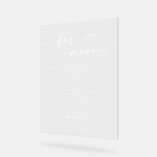 Boho Chic Moderne Simple Blanc Clair Mariage Bar (Angle)