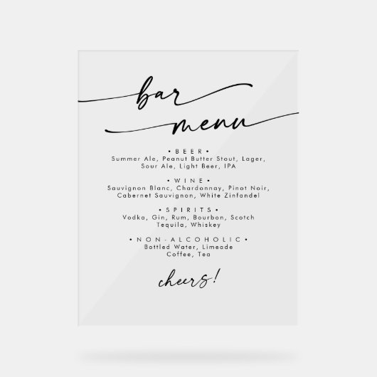 Boho Chic Moderne Simple Clair Mariage Bar (Recto)