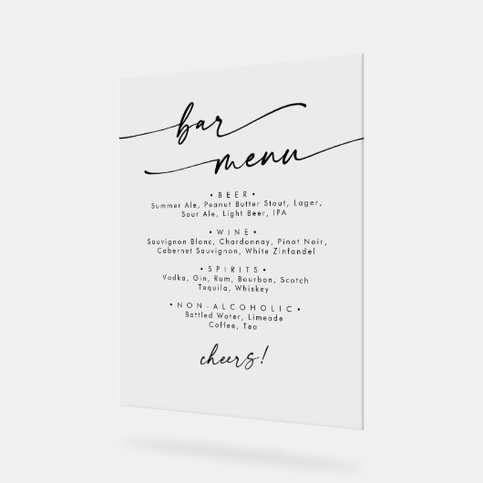 Boho Chic Moderne Simple Clair Mariage Bar (Angle)