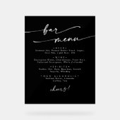 Boho Chic Moderne Simple Noir Bar Mariage (Recto)