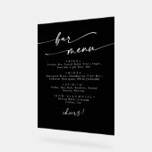 Boho Chic Moderne Simple Noir Bar Mariage (Angle)