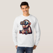 Boho Chic Monkey: een trendy, artistiek T-shirt (Voorkant volledig)