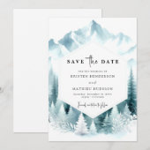 Boho Chic Mountain bruiloft Save The Date (Voorkant / Achterkant)