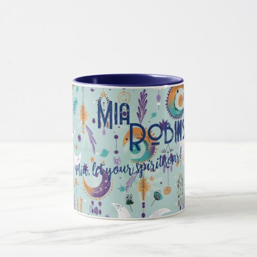 Boho Chic Mug sur mesure avec motifs célestes (Centre)