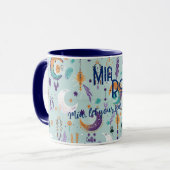 Boho Chic Mug sur mesure avec motifs célestes (Devant gauche)
