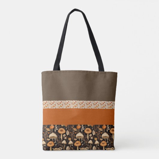 Boho-Chic Mushroom Pattern Canvas tas (Achterkant)