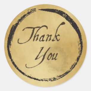 Boho Chic Neutrale Dank Je Wel klassieke ronde sti Sticker