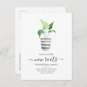 Boho Chic New Roots We hebben Botanical Moving Aankondigingskaart (Voorkant / Achterkant)