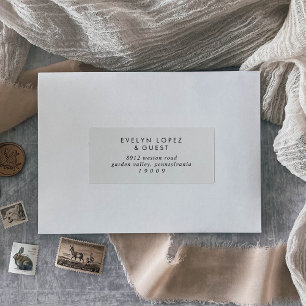 Boho Chic noir et blanc Étiquettes de adresse invi