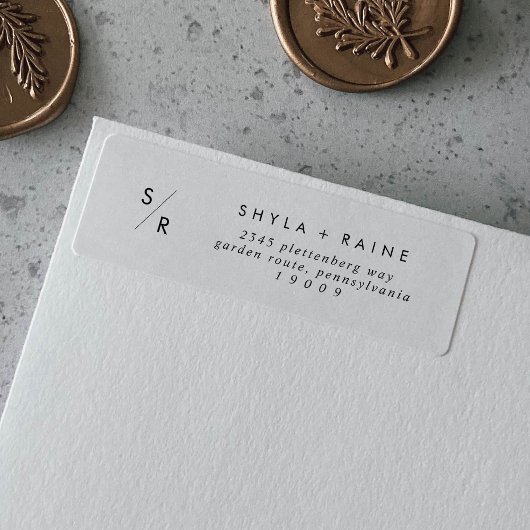 Boho Chic noir et blanc Étiquettes de adresse Mono