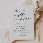 Boho Chic noir et blanc Invitations de la répétiti<br><div class="desc">Cette invitation à la répétition en noir et blanc chic boho est parfaite pour une nuit minimaliste avant la répétition en mariage. Le design bohème moderne en noir et blanc présente une calligraphie rustique simple avec un style unique mais classique. Parfait pour toute saison : printemps, été, automne ou hiver....</div>