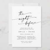 Boho Chic noir et blanc Invitations de la répétiti (Devant)