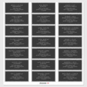 Boho Chic noir foncé Étiquettes de adresse invités (Feuille)