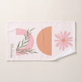 BOHO Chic Nom Monogramme Pastel Minimalist (Serviette à main)