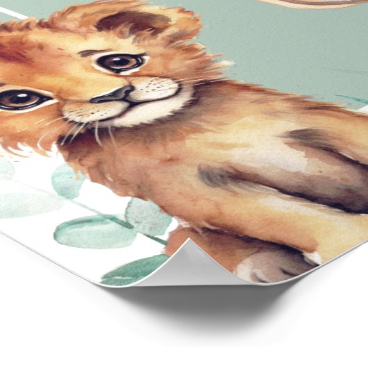 Boho Chic Oerwoud Dieren Baby shower Welkomstbord Poster (Hoek)