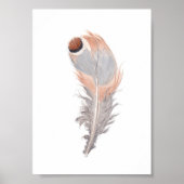 Boho chic oiseau plumes aquarelle impression (Devant)