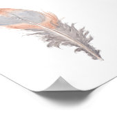 Boho chic oiseau plumes aquarelle impression (Coin)