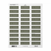 Boho Chic Olive Green Monogrammes Étiquettes de ad (Feuille entière)