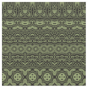Boho Chic Olive Green Pattern Stof