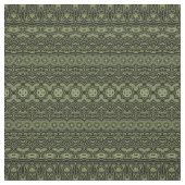 Boho Chic Olive Green Pattern Stof (Swatch)