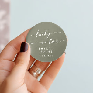 Boho Chic Olive Groen Gelukkig In Liefde Voor Lief Ronde Sticker