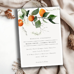 Boho Chic Oranje Blossom Botanical Wedding Invite Bedankkaart