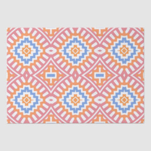 Boho Chic Oranje Pink Yellow Ethnic Geometric Tissuepapier