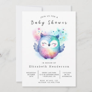 Boho Chic Owl Baby shower Kaart