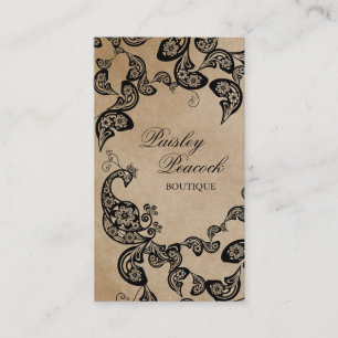 Boho Chic Paisley Elegant Bloemen Peacock Visitekaartje