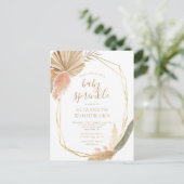 Boho Chic Pampas Grass Baby Sprinkl Invitation (Debout devant)