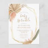 Boho Chic Pampas Grass Baby Sprinkle Uitnodiging (Voorkant)
