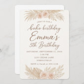 Boho Chic/Pampas Grass Kaart (Voorkant / Achterkant)