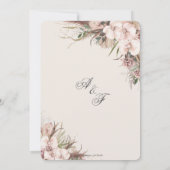 Boho Chic Pampas Grass Orchid Floral Arch Wedding Kaart (Achterkant)