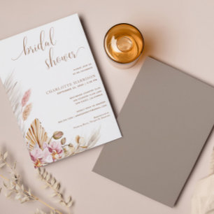 Boho Chic Pampas Grass VRIJGEZELLENFEEST Kaart