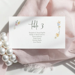 Boho chic Pastel bloemen Trouwplaats Kaarten