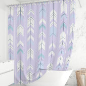 Boho Chic Pastel Paarse Pijl Douchegordijn