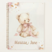 Boho Chic Pastel Pink and Brown Teddy Bear Planner (Voorkant)