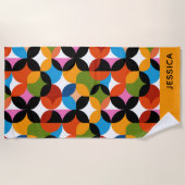 BOHO Chic Pattern Vibrant Mid Century Modern Name Strandlaken (Voorkant)